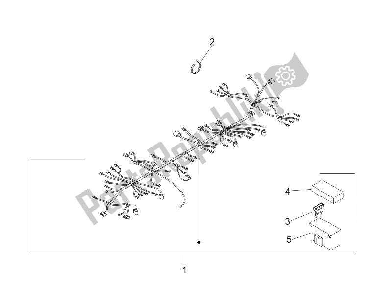 All parts for the Main Cable Harness of the Piaggio Liberty 125 4T 2V E3 2009