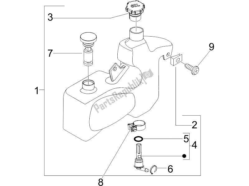 Toutes les pièces pour le Cuve à Mazout du Piaggio Liberty 50 2T Sport 2007