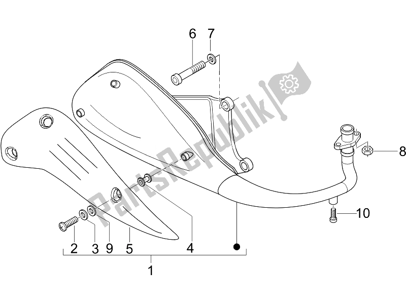 All parts for the Silencer of the Piaggio Liberty 50 4T Sport 2007