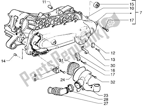 Toutes les pièces pour le Couvercle D'embrayage du Piaggio Free 100 2004