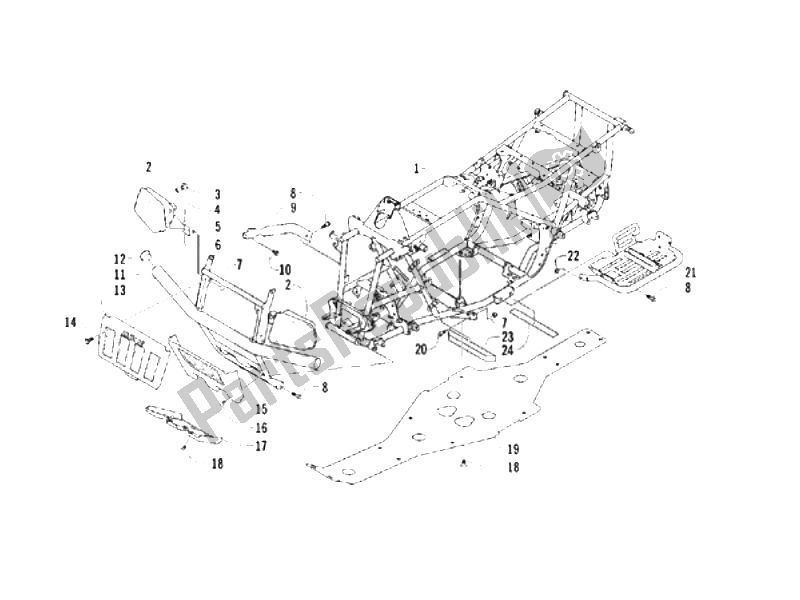 All parts for the Frame/bodywork of the Piaggio Trackmaster 400 2006