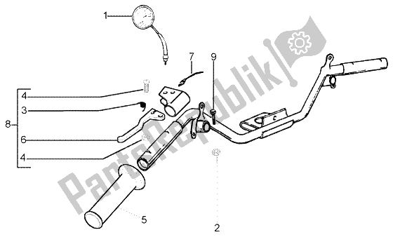 All parts for the Handlebars Component Parts (2) of the Piaggio Liberty 50 2T RST 2004