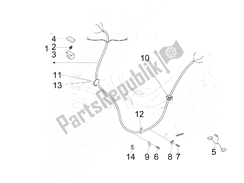 Todas las partes para Mazo De Cables Principal de Piaggio BV 500 USA 2008