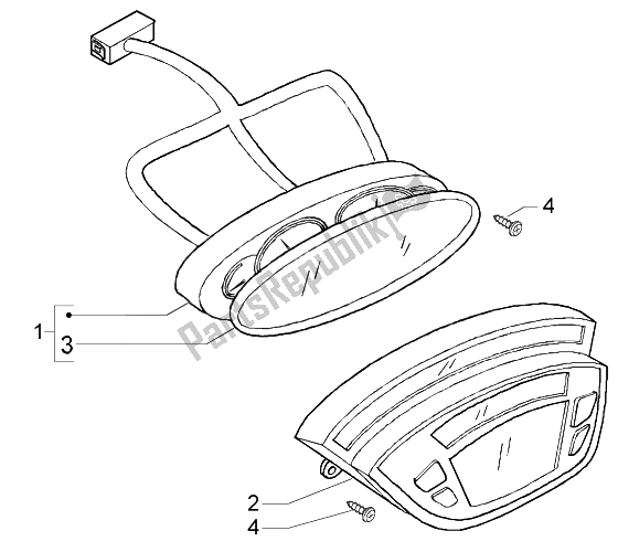 All parts for the Instruments Set of the Piaggio X9 125 Evolution 2006