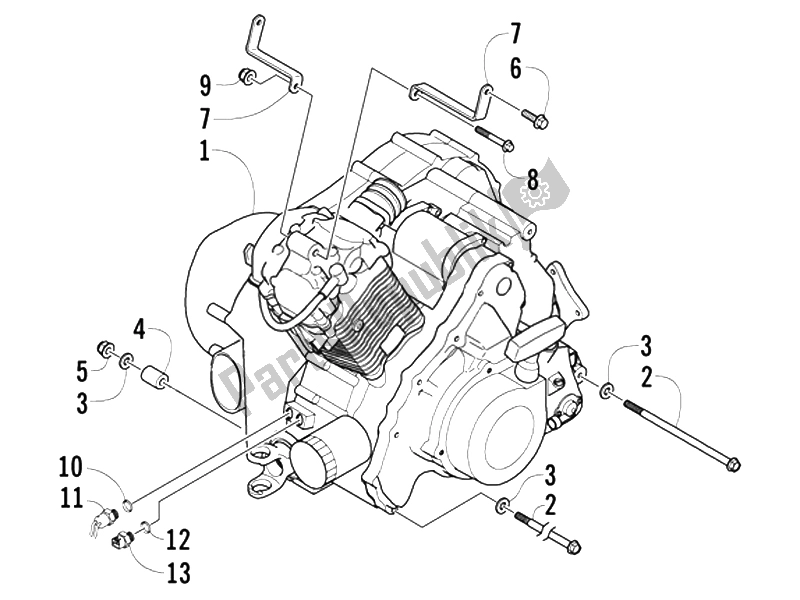 Todas as partes de Montagem De Motor do Piaggio Trackmaster 400 Passo Lungo 2006