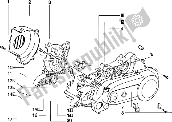 Todas as partes de Capa De Embreagem do Piaggio Typhoon 125 X 2003