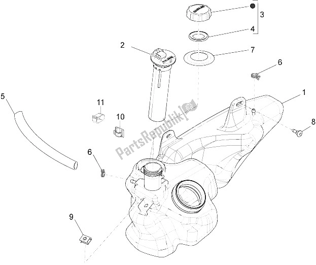 Todas las partes para Depósito De Combustible de Piaggio Liberty 150 4T 2V IE E3 Vietnam 2011