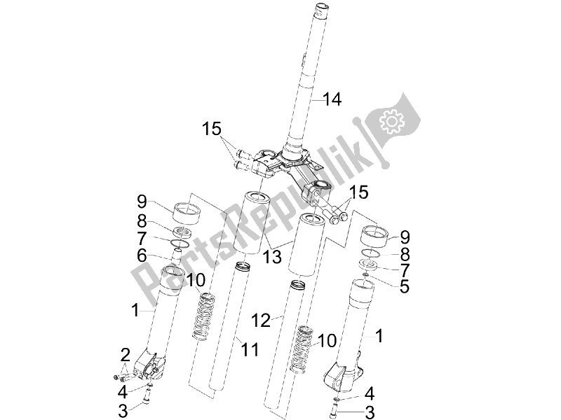 All parts for the Fork's Components (mvp) of the Piaggio Liberty 125 4T 2006