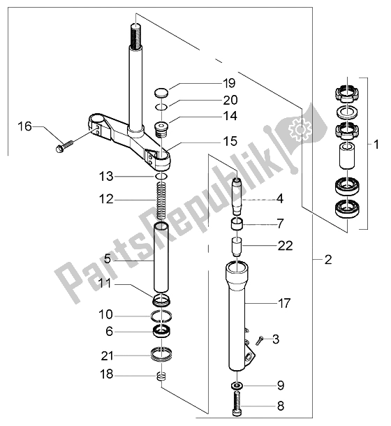 Todas las partes para Tenedor de Piaggio X9 200 Evolution 2004