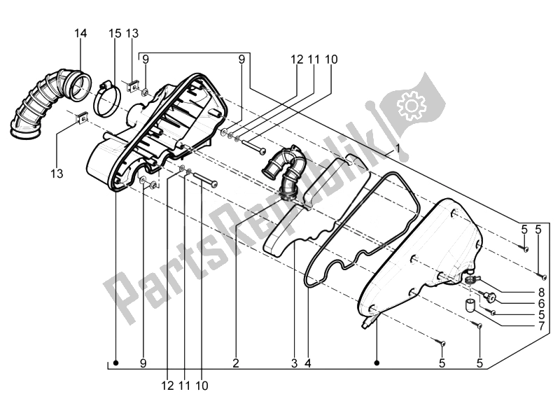 Tutte le parti per il Filtro Dell'aria del Piaggio Typhoon 125 4T 2V E3 2010