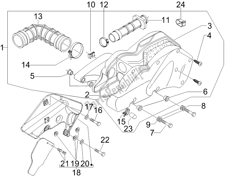 Toutes les pièces pour le Filtre à Air du Piaggio Beverly 250 Tourer E3 2007