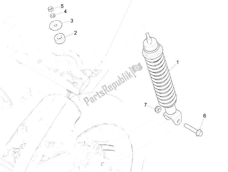 Toutes les pièces pour le Suspension Arrière - Amortisseur / S du Piaggio NRG Power DD 50 2007