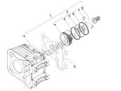 Cylinder-piston-wrist pin unit