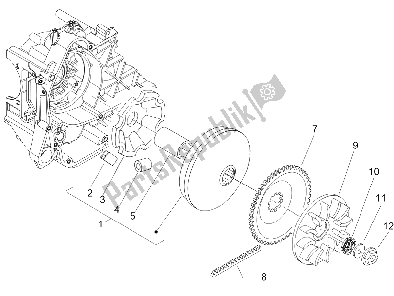 Toutes les pièces pour le Poulie Motrice du Piaggio ZIP 100 4T 2006