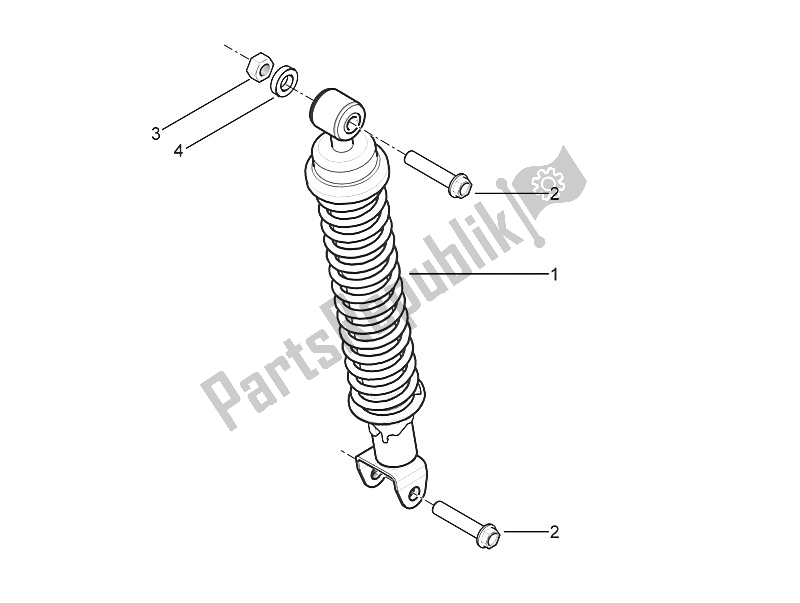 Toutes les pièces pour le Suspension Arrière - Amortisseur / S du Piaggio Typhoon 50 2T E2 2011