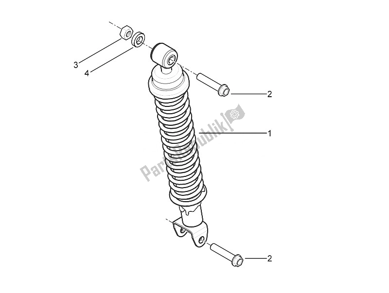 Todas las partes para Suspensión Trasera - Amortiguador / S de Piaggio Typhoon 50 2T E3 CH 2011