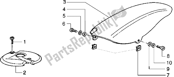 Toutes les pièces pour le Garde-boue Avant Et Arrière du Piaggio Typhoon 50 M Y 2004