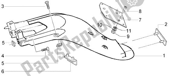 Toutes les pièces pour le Garde-boue Arrière du Piaggio Liberty 50 4T RST Delivery 2004