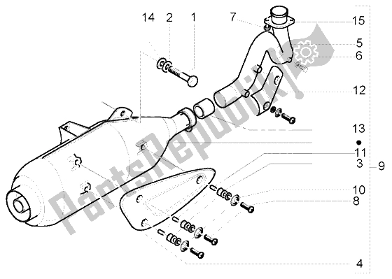 Toutes les pièces pour le Silencieux du Piaggio Beverly 125 RST 2004