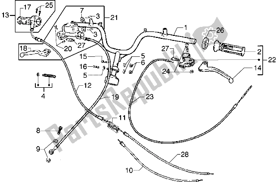 All parts for the Handlebars Component Parts-transmissions of the Piaggio Diesis 50 2001