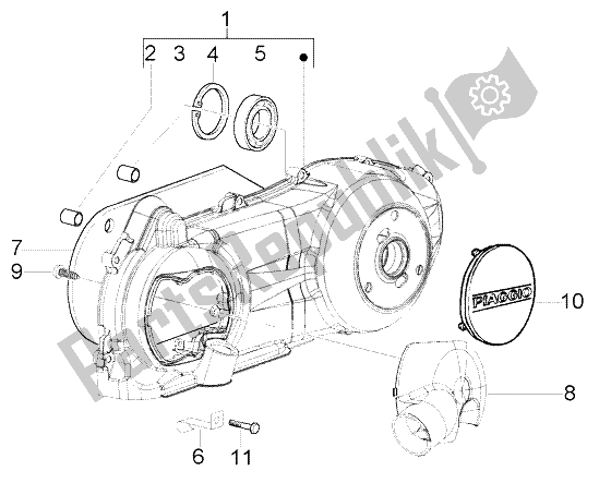 Alle onderdelen voor de Carter Koeling van de Piaggio FLY 150 4T 2004