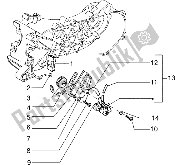 All parts for the Oil Pump of the Piaggio Skipper 125 1995