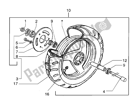 Toutes les pièces pour le Roue Avant du Piaggio NRG Purejet 50 2003