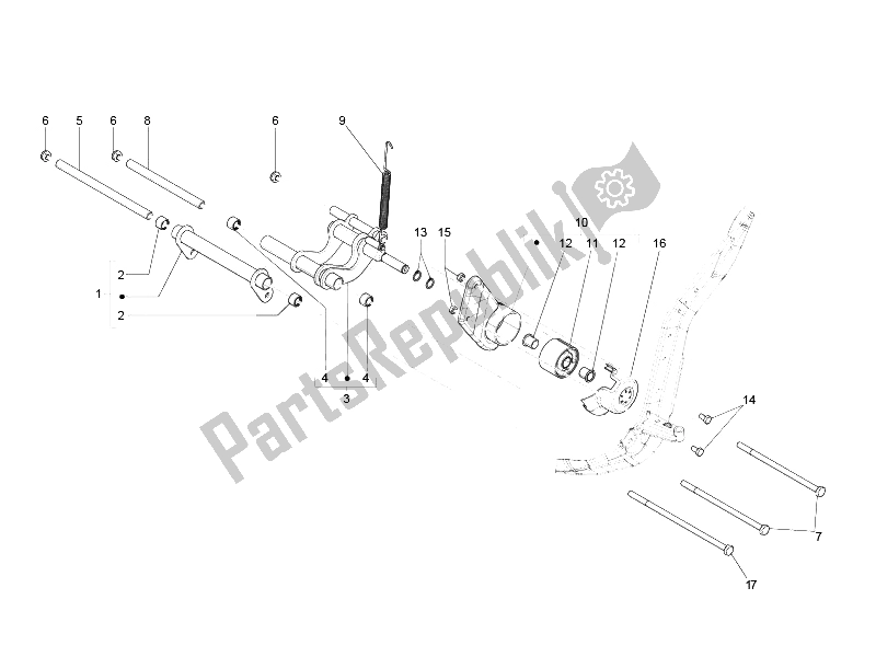 Todas las partes para Brazo Oscilante de Piaggio Liberty 150 4T E3 MOC 2009