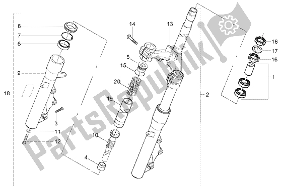 Tutte le parti per il Forchetta del Piaggio X8 200 2004