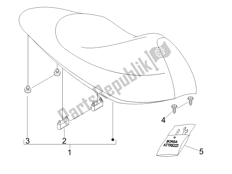 Toutes les pièces pour le Selle / Sièges du Piaggio NRG Power DT Serie Speciale D 50 2007