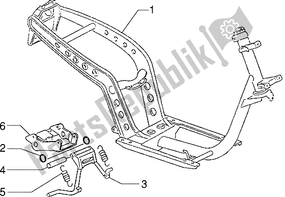 Toutes les pièces pour le Support Central Châssis du Piaggio ZIP 50 1995