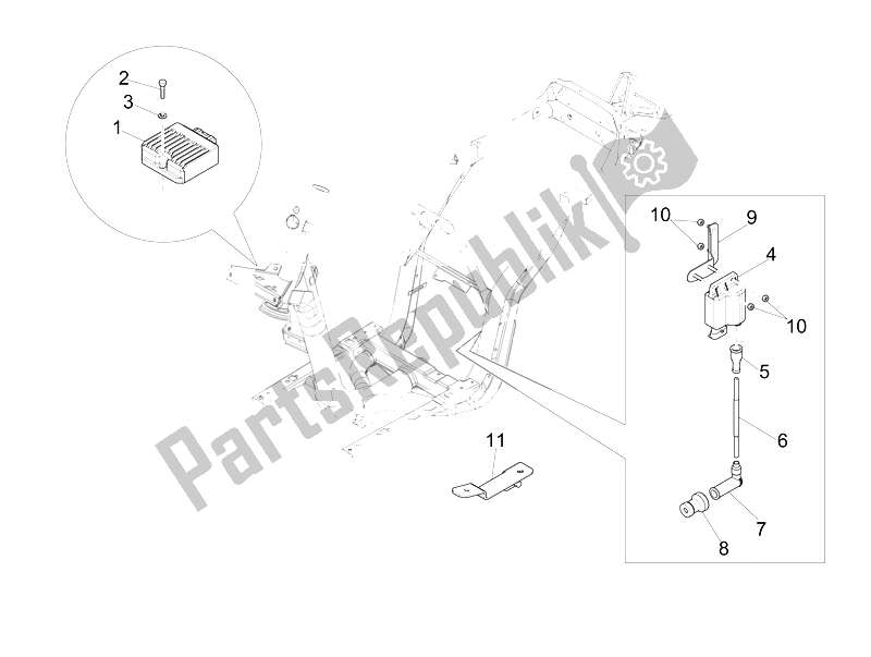 All parts for the Voltage Regulators - Electronic Control Units (ecu) - H. T. Coil of the Piaggio Liberty 50 4T Delivery 2010