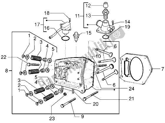 Toutes les pièces pour le Tête - Soupapes du Piaggio X9 500 2004