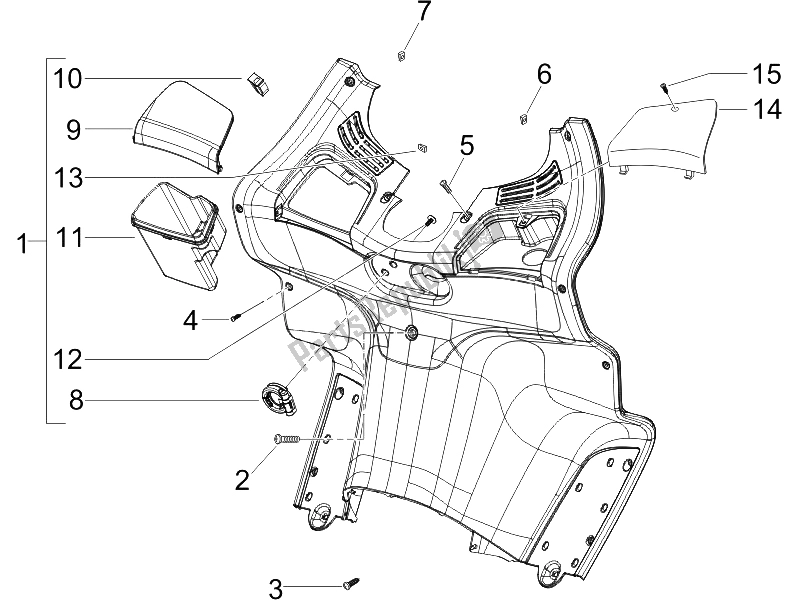 Toutes les pièces pour le Boîte à Gants Avant - Panneau De Protection Des Genoux du Piaggio X8 400 IE Euro 3 2006