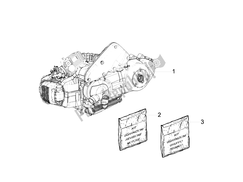 Tutte le parti per il Motore, Assemblaggio del Piaggio Liberty 125 4T PTT E3 E 2007