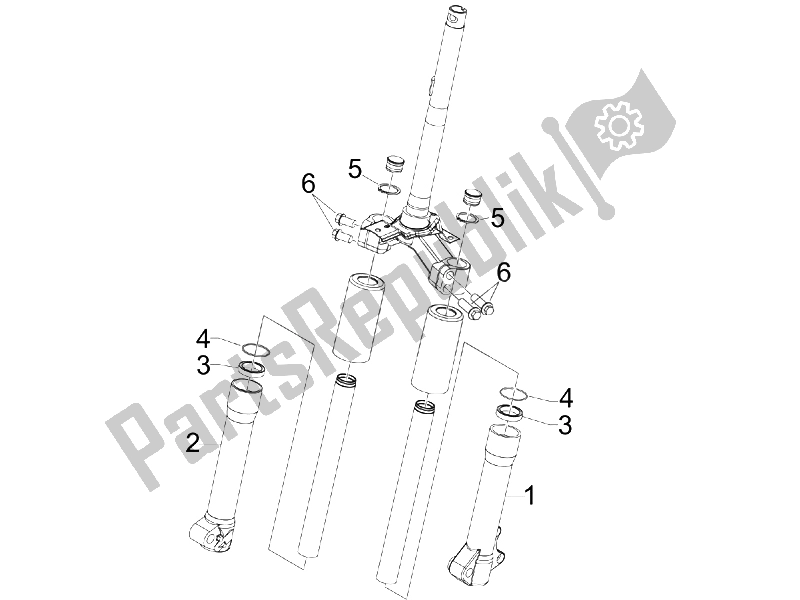 Tutte le parti per il Componenti Della Forcella (parte Superiore Di Wuxi) del Piaggio Liberty 50 4T Sport 2006