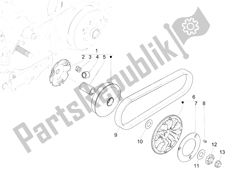 Todas las partes para Polea Motriz de Piaggio X EVO 125 Euro 3 2007