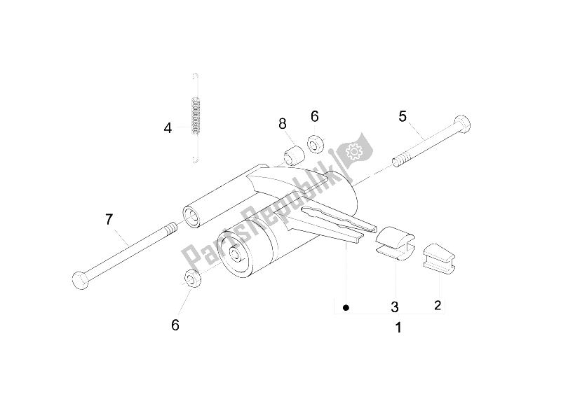 All parts for the Swinging Arm of the Piaggio Liberty 50 4T Delivery TNT 2009