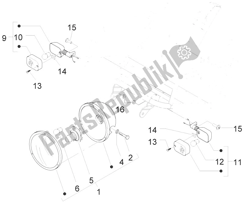 All parts for the Front Headlamps - Turn Signal Lamps of the Piaggio Liberty 150 4T 2V E3 PTT Libanon Israel 2011