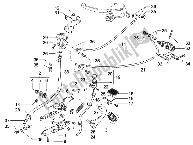 Toutes les pièces pour le Pédales De Commande - Leviers du Piaggio MP3 500 LT Business Emea 2014