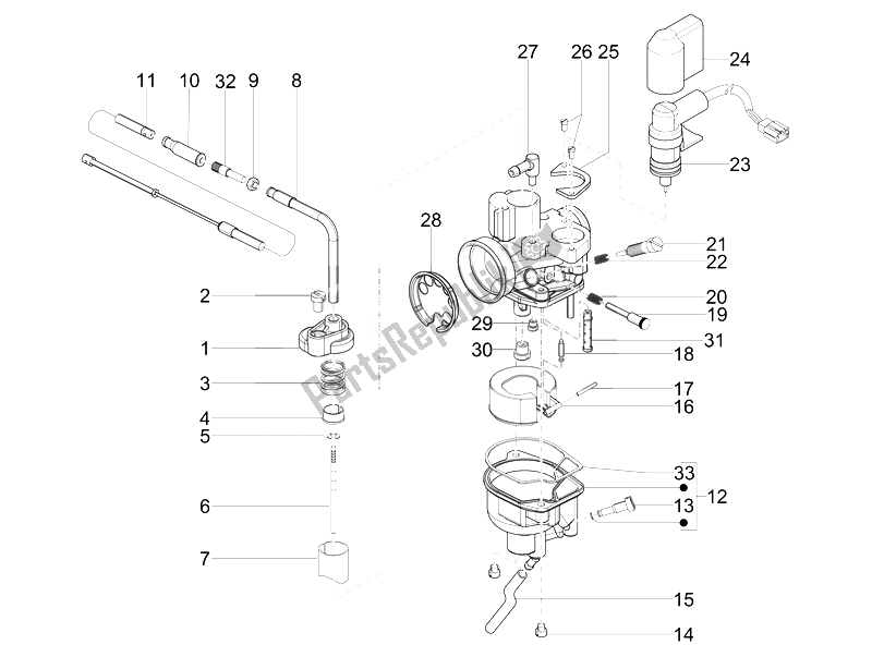 Toutes les pièces pour le Composants Du Carburateur du Piaggio NRG Power DT 50 2007
