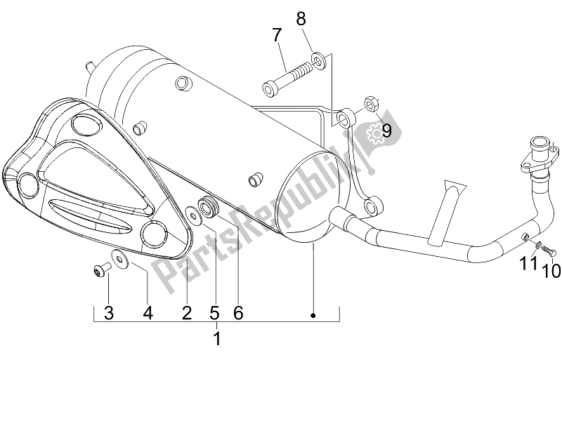 Todas las partes para Silenciador de Piaggio NRG Power DT Serie Speciale D 50 2007