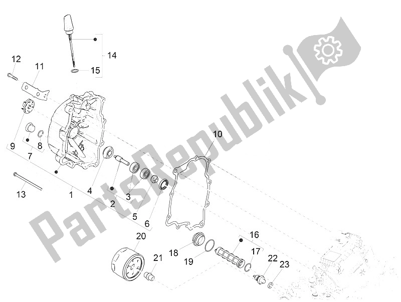 Wszystkie części do Os? Ona Iskrownika Ko? A Zamachowego - Filtr Oleju Piaggio MP3 300 IE E4 LT Business Sport ABS EU 2016