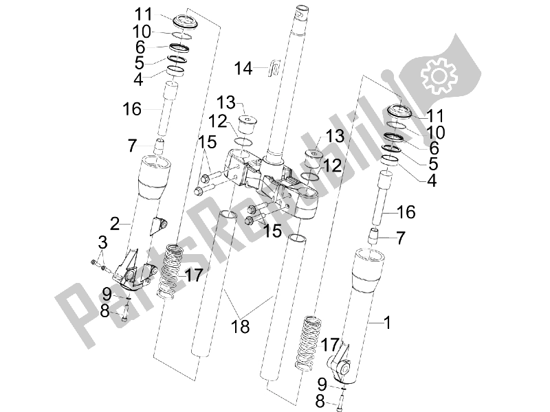Tutte le parti per il Componenti Della Forcella (kayaba) del Piaggio Beverly 400 IE Tourer E3 2008