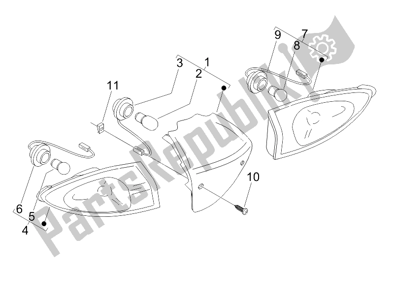 Todas las partes para Faros Traseros - Luces Intermitentes de Piaggio FLY 50 2T 25 KMH B NL 2005