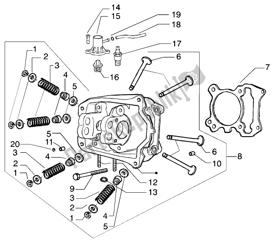 Tutte le parti per il Testa Valvole del Piaggio Beverly 200 2002