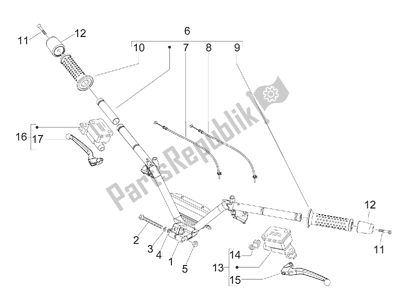 Toutes les pièces pour le Guidon - Master Cil. Du Piaggio MP3 500 LT Sport Business 2011