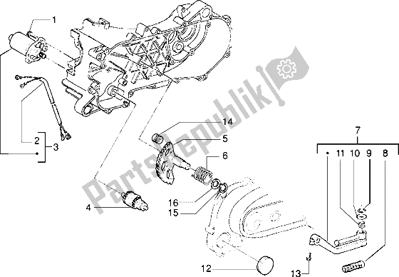 All parts for the Starting Motor-starter Lever of the Piaggio Typhoon 125 XR 2003