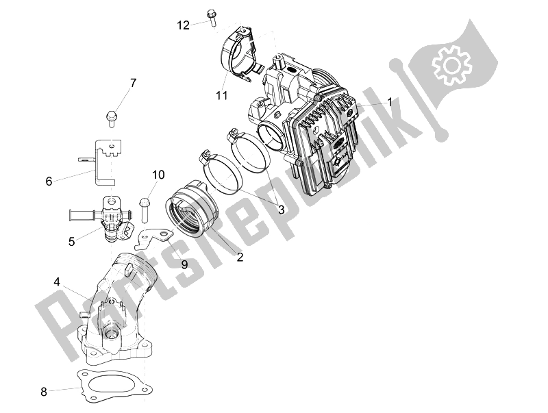 All parts for the Throttle Body - Injector - Union Pipe of the Piaggio MP3 500 LT Sport 2014