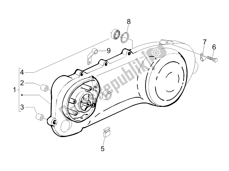 Toutes les pièces pour le Couvercle De Carter - Refroidissement Du Carter du Piaggio FLY 50 2T 25 KMH B NL 2005